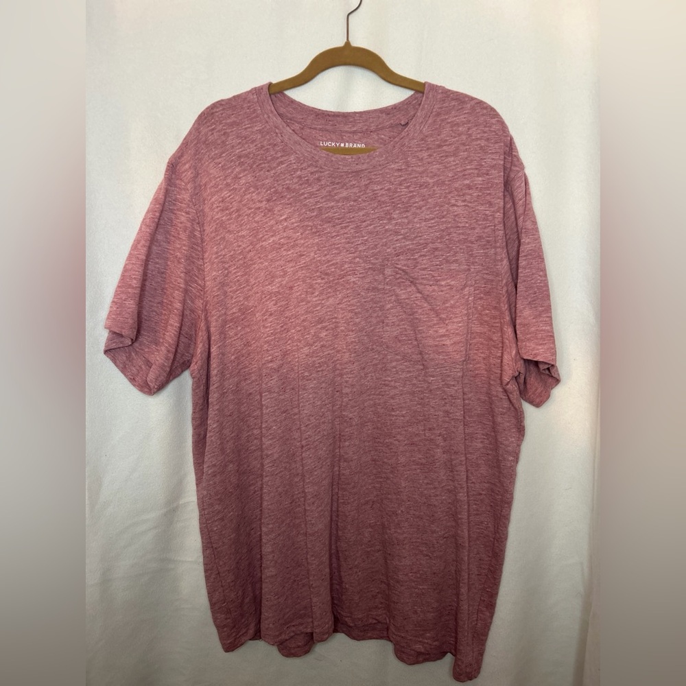 Lucky Brand Men's Heathered Pink Tee